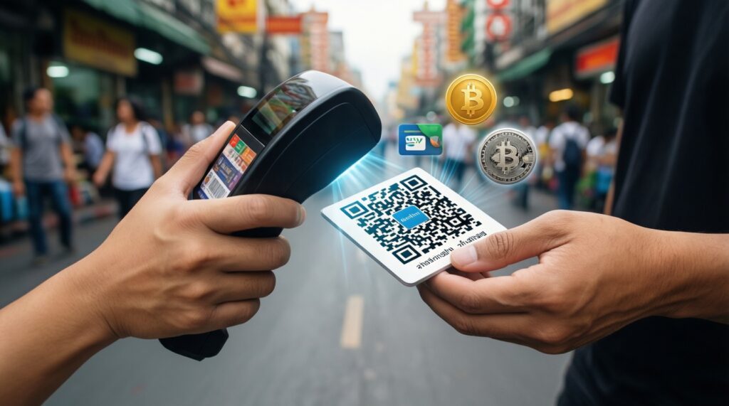 วิธีฝากและถอนเงิน: เปรียบเทียบ QR/วอลเล็ท/คริปโต เรื่องค่าธรรมเนียมและความเร็ว - иллюстрация