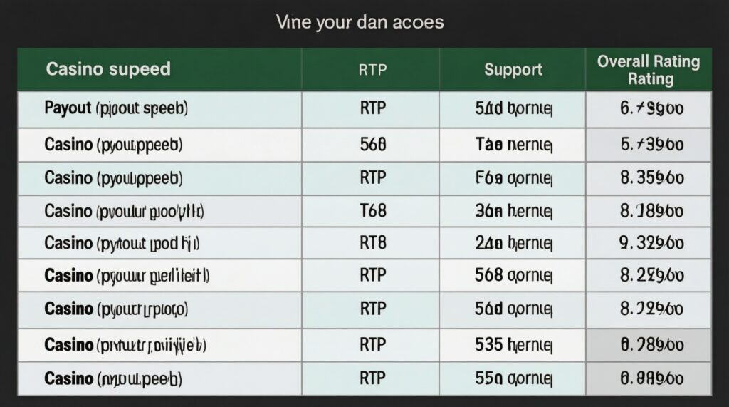 Casino Comparison: A Side-by-Side Scorecard for Payout Speed, RTP, and Support - иллюстрация