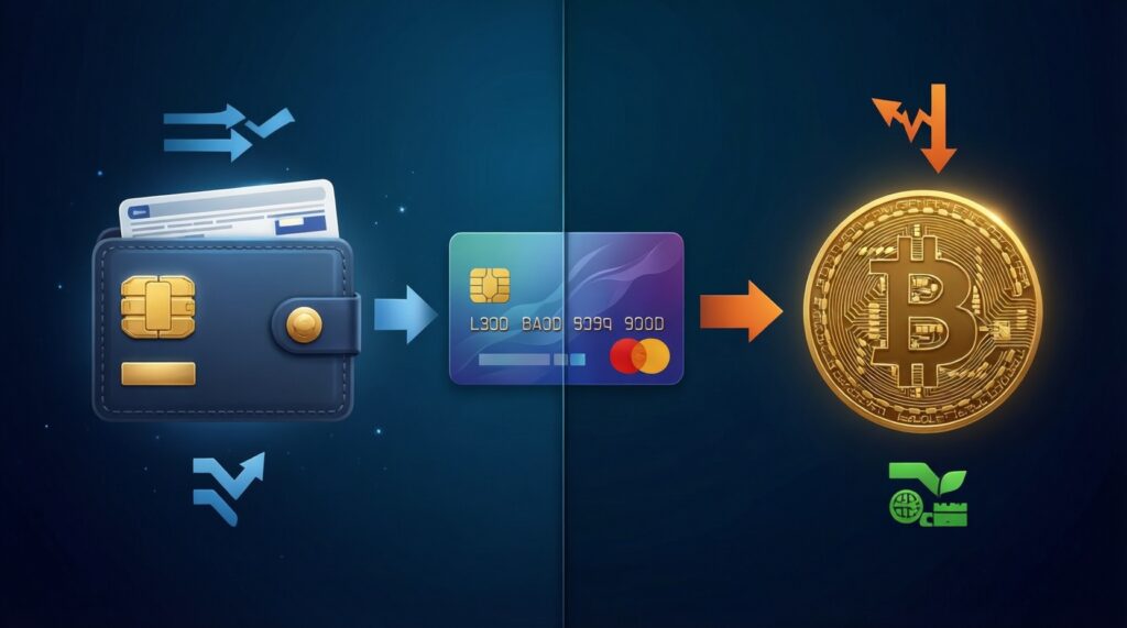 Deposits & Withdrawals: Comparing Cards, E-Wallets, Crypto, and Bank Transfers by Fees/Speed - иллюстрация